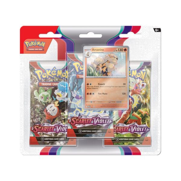 Scarlet & Violet 3 Pack Blister Arcanine